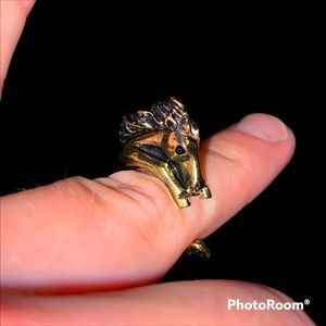 Vintage Brass Horse Adjustable Ring “adorable”